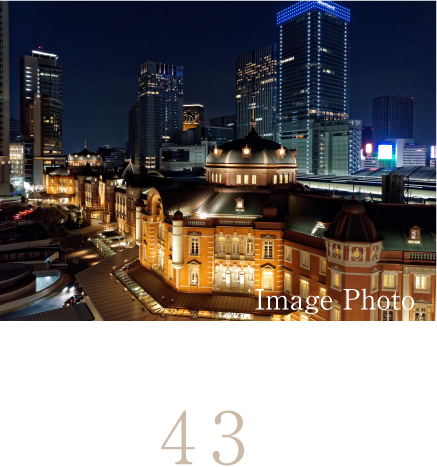 「東京」駅へ43分（37分）
